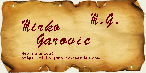 Mirko Garović vizit kartica